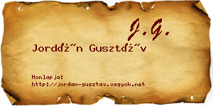 Jordán Gusztáv névjegykártya